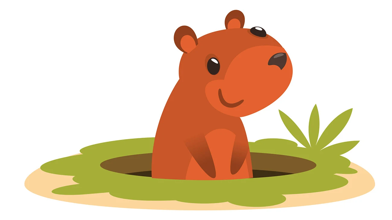 Cartoon groundhog day character illustration